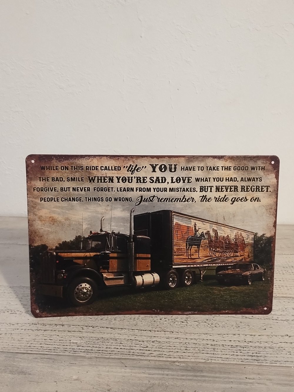 Metal Poster, Gift For Trucker, very good condition 12"x8"